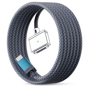 140W USB-C to Magnetic 3 Cable for MacBook Power Adapter, Nylon Braided Safe 3 Cable Compatible with MacBook Air 2024 M3 Pro & Max 13" 15", MacBook Pro 2021 2023 14" 16", MacBook Air 2022 2023, 6.6ft