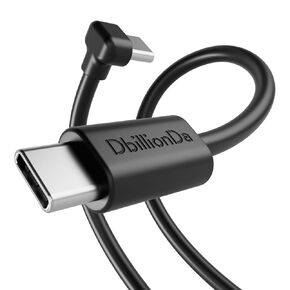 DbillionDa USB C Cable Right Angle, 90° Short Connector Charger (3ft, 60W) USB C to USB C for iPhone 15, Galaxy S23, MacBook Pro 2020, iPad Pro, iPad Air 4, Pixel, Switch –Enhanced Gaming Comfort