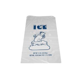 368309990 Drawstring Ice Bag, Polar Bear, 8lb, 18" x 12" (Pack of 500)