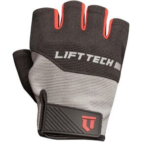 Lift Tech Men's Classic Weightlifting Gloves, Gray/Red