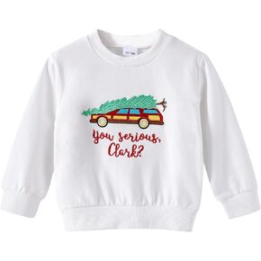 YOUNGER STAR Toddler Baby Boy Girl Christmas Outfits You Serious Clark Sweatshirt Long Sleeve Sweat Shirt for Baby