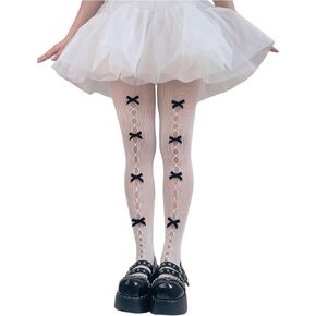 Women's 1 Pair Hollow Out Bow Sheer Stockings Cute Sweet Stretchy Tights Stocks