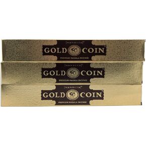 Nandita Gold Coin Premium Masala Incense Sticks - Pack of 3 (15 Gram Each)