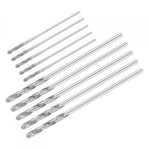 uxcell 10 Pcs 0.9mm 1.7mm Diamond Twist Drill Bits High Speed Steel for Glass Sea Shells Stone Tiles