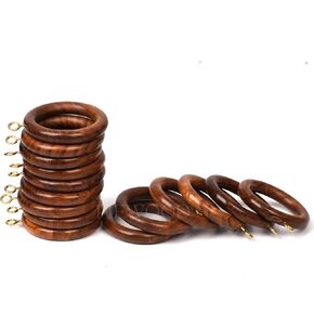 Handmade Wooden Curtain Rod Rings with Buffed Glass Finish, Wood Drapery Rings (Inner Dia 1.75 Inch and Outer Dia 2.5 Inch), Drapes Sliding Rings (12, Inner Dia 1.75" inch)