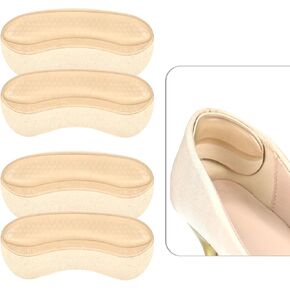 4Pcs Heel Pads for Shoes,Self-Adhesive Heel Protectors,Heel Grips for Womens Shoes,Heel Pads for Prevent Slipping, Rubbing, Blisters, Foot Pain, and Improve Shoe Fit(Beige)