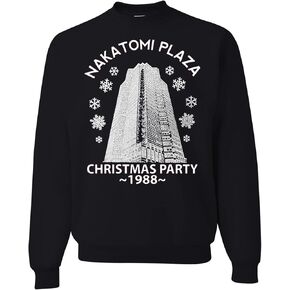 wild custom apparel Nakatomi Plaza Christmas Party 1988 WHITE LOGO Ugly Christmas Sweater Crewneck Sweatshirt