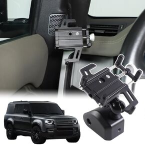 Car Phone Holder Aluminum Alloy Cell Phone Holder Car Dashboard Cell Phone Holder Compatible with Land Rover Defender 90 110 130 2020-2024 Models (Style A/Left Side Mounting)