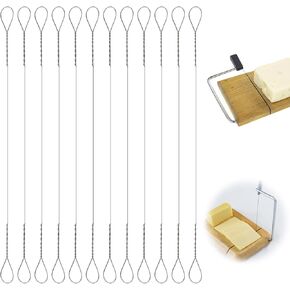 12PCS Stainless Steel Cheese Slicer & Cutter Replacement Wires, 5.7 Inches Cheese Cutter Wire Cheese Slicer Wire Replacement Parts for Block Cheeses Butter Cutting Marble Cheese Slicer Board