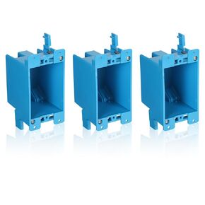 3pcs Single Gang Electrical Outlet Box, 4.25x2.24x2.67 Inch Switch Box Plastic Outlet Box 1-Gang Electrical Outlet Box Extenders for Residential Commercial Old Job Applications