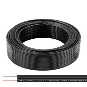 SPT-2 50FT 18/2 Electrical Wire, 18 Gauge 2 Conductors Lighting Copper Wire, Hookup LED Lighting Strips Flexible Wire Extension Cord, Green