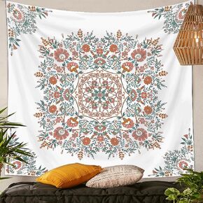 Jzbulo Bedroom Tapestry, Flower Tapestries Wall Hanging Home Decor Tapestry Aesthetic Flower Tapestry for Bedroom College Dorm Window Tapestry 38 * 28inch Horizontal