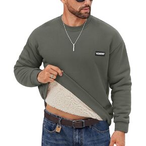 Men's Fleece Lined Sweatshirt Crewneck Sherpa Pullover Thermal Winter Shirts (S-XXL)