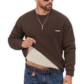Men's Fleece Lined Sweatshirt Crewneck Sherpa Pullover Thermal Winter Shirts (S-XXL) in Kuwait