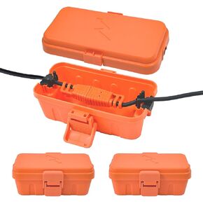 Hrensaw 3PCS Small Weatherproof Electrical Connection Box(6 x 3.5 x 2.2inch),Outdoor Electrical Box,Waterproof Extension Cord Covers for Plug,Extension Cables,Holiday Lights,Black