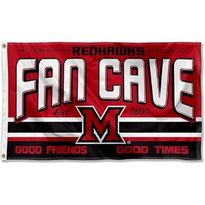 Miami Redhawks Fan Man Cave Banner Flag