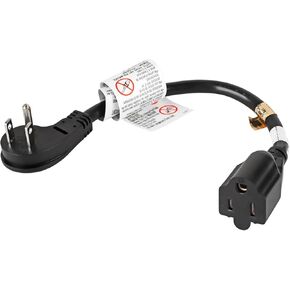VSEER 1Feet 1625W 13A UL SJT 16AWG Flat Plug Heavy Duty Extension Cord Outlet Saver 3-Prong Grounded Short 90 Degree Angle Adapter Power Extension Cord,UL Listed (White, 1 Pack)