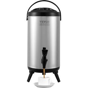 VEVOR Commercial Beverage Dispenser, 3 Tanks 18 L / 19 QT Per Tank Juice Dispenser, 512W Stainless Steel Ice Tea Drink Machine with 45°F-54°F Cooling Temperature, for Cold Drink Restaurant Bar Party