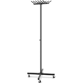 Jump Rope Cart with Wheels Jump Rope Tree Black Hoop Rope Equipment Cart Metal Jump Rope Holder for Jump Rope Storage, Holds More Than 200 Ropes, 23.6 x 19.7 x 65 Inches, 10 LB