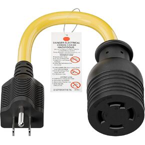 NEMA 5-15P to L14-30R Power Adapter Cord, WINXUS Household 15Amp to Generator Lock in 30Amp Adapter Cord, 3 Prong to 4 Prong Generator Transfer Switch Converter, STW 12AWG,1FT