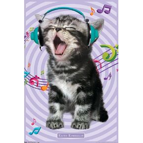 Trends International Keith Kimberlin - Kitten - Singing Wall Poster, 22.375" x 34", Premium Unframed Version