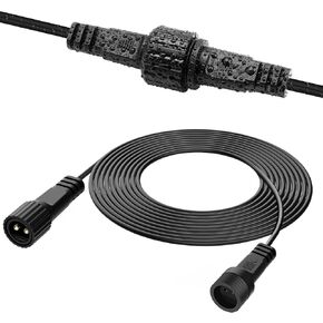 2Pin Extension Cable 10FT, IP68 Waterproof Extension Lead 16AWG Extension Cord for Outdoor Solar String Lights, Indoor String Lights - 2Pack