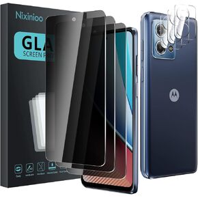 3 Pack Privacy Screen Protector for Motorola Moto G Stylus 5G 2024 With 3 Pack Camera Lens Protector, Anti Spy Tempered Glass 9H Hardness, Black Protector Anti Spy, Anti-Scratch, Bubble Free