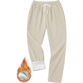 Men's Corduroy Pants Casual Straight Leg Drawstring Sweatpant with Pockets (S-2XL)