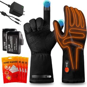 Heated Gloves for Men and Women - Thin Form Fitting Glove Liners - Rechargeable Batteries 2500mAh