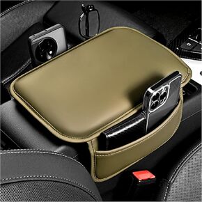 Center Console Cover with Storage Bag,Leather Comfort Armrest Cover for Car Decorations & Height Car Armrest Cushion,Universal Car Arm Rest Cover Pad for Most Vehicles (Black)
