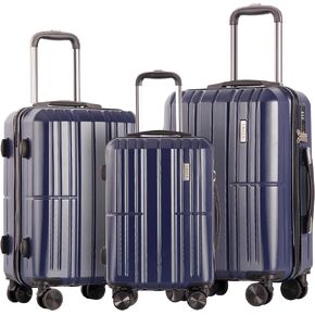 4 Piece Luggage Set ABS+PC Expandable Hardshell TSA Lock Aluminum Trolley Spinner Wheels (Champagne, 6 Piece Set)