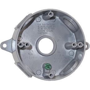 Sigma Electric, Gray Sigma Engineered Solutions, 143854 1/2-Inch 5 Hole Round Box, No Size