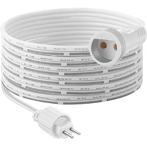 Meonum 3 Meters 2 Pin Extension Cable with Male and Female Connector, Compatible with TING SHEN Class 2 Power Supply, UL Certification 22AWG Waterproof Class 2 Power Unit Cord(White,1 Pack)