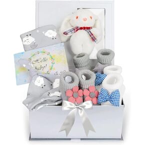 Baby Shower Gifts,Baby Gift Sets,Newborn Baby Girls Boys Gifts Basket Set New Baby Gifts Blanket Bath Towel,Baby Unisex Socks Gift Box