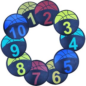 Basketball Training 9 Inch Poly Spots, 10PCS Anti-Slip Training Basketball Spot Markers Floor Spots, Waterproof Flat Filed Cones Poly Dots for Basketball Training