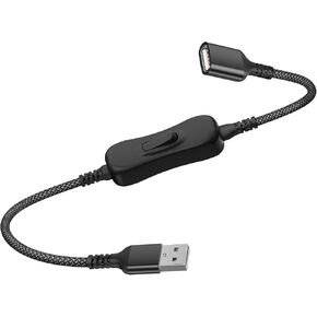 Itramax USB On Off Switch Cable 1FT,Inline USB Power Switch USBA Male to Female Extension Cord with Switch Upgraded Toggle Cable for PC,TV,Car,LED Strip,Desk Lamp,Fan,Light