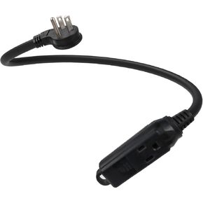 EP Low Profile 6 Ft Flat Plug Extension Cord - 16 AWG 3 Prong Grounded Cable with 3 Outlets, Perfect for Indoor Use, White, UL Listed