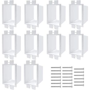 20 PCS BE1-2 Electrical Outlet Box Extenders with 40PCS Screws, 1-Gang Box Extender Single Gang Box Extender Electric Box Extender 1 Gang Power Outlet Accessories (White)