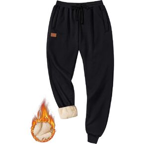 Men's Winter Fleece Joggers Sherpa Lined Sweatpants Active Running Outdoor Pants S-XXL