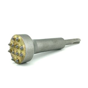 5.35in Round Head 12 Tips Bushing Tool for Concrete Stone Bricks, SDS Plus Bushing Tool, Square Head Bushing Bit Concrete Roughness Coating Remove Bushing Bit for Rotary Hammer