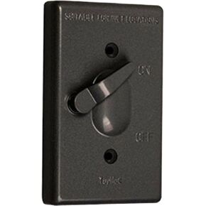 TayMac TC100Z Weatherproof Toggle Cover, 1-Gang, Vertical Device Mount, Bronze