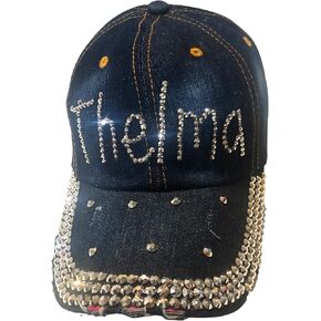 Popfizzy Bedazzled Hat for Women and Girls, Rhinestone Denim and Diamond Hat, Fun Adult Bling Hats, Sparkly Gifts, One Size
