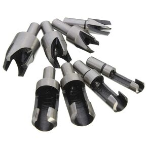 Plug Cutter/Wood Dowel Maker,8PCS Set Wood Plug Cutter Tenon Cutter Drill Bits Set Straight and Tapered Taper for Wood Set Trend Metric 6mm 10mm 13mm 16mm