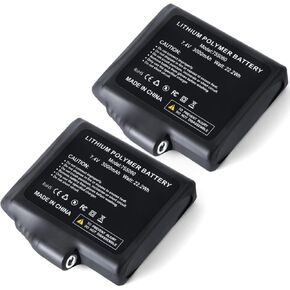 3000mAh 7.4V Batteries for Heated Gloves - Rechargeable Lithium Polymer Replacement Set Compatible with Heated Gloves, Socks, Jacket, Mittens, Vest (Charger Not Included)