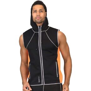 Men's Sauna Hooded Vest Sweat Suit for Exercise and Heat Training, Neoprene, Large