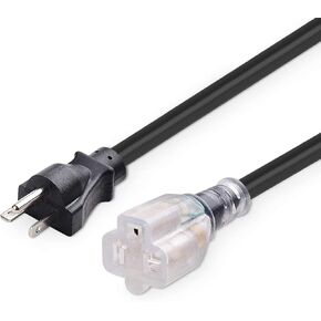 10FT 12 Gauge Heavy Duty Durable NEMA 5-20P/NEMA 5-15/20R Indoor/Outdoor Extension Cords, 20 Amps 125Volts…