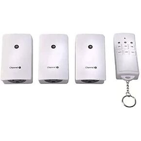Woods 13569 13569WD Indoor Wireless Remote Kit up to 66 ft. Range; Ideal for Holiday Decorations; Works Through Walls Windows and Doors; Controls up to 3 Devices; 3-Outlet Pack; White/Orange