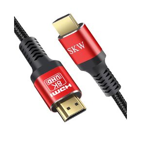 10K 8K Certified HDMI Cable 2.1, 1M/3.3FT Ultra High Speed HDMI Cable Braided Cord, HDMI Cables 48Gbps (8K@60Hz, 4K@120Hz) Supports Dynamic HDR 10 eARC 3D, Dolby Atmos Compatible with Roku TV/PS5/HDTV