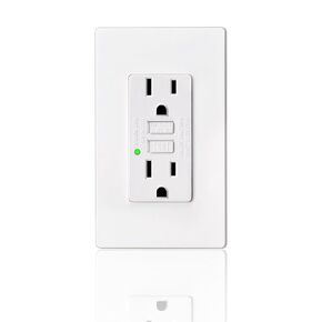 GFCI Outlet 15 amp GFI Electrical Outlet 15 amp White Non Tamper Resistant 15amp GFCI Outlet Outdoor GFCI 15 amp Outlet Electrical Outlet GFCI Receptacle Outlet UL Listed with LED Indicator, 1 Pack