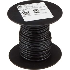 Southwire COMPANY LL 11579041 50' 14SOL BLK THHN Wire; 14 Guage; Black